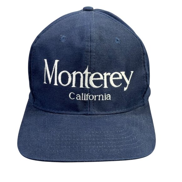 Monterey California Hat Navy Blue Snapback Vintage 90s Y2K Cotton Baseball Cap - Picture 1 of 8